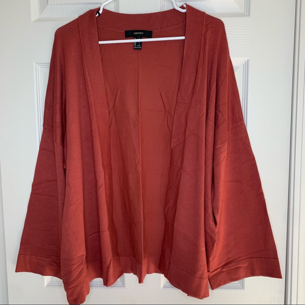 Forever 21 Kimono Orange Sweater